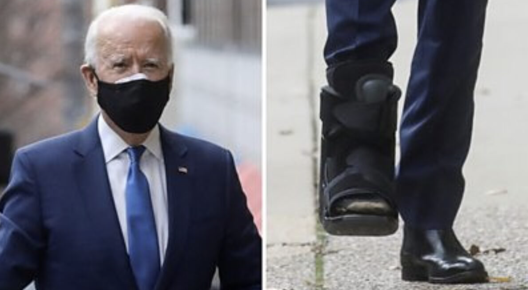 Crazy Trump Supporters Think Biden's Medical Boot is Hiding an Ankle
