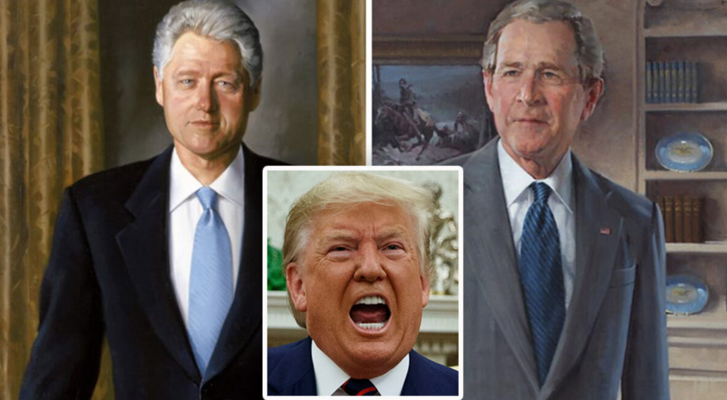 Petty Trump Moved Presidential Portraits of Clinton and Bush to Room ...